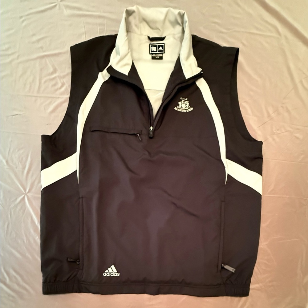 Adidas Black and White Golf Windbreaker Quarter Zip Vest Size Large - Picture 3 of 13